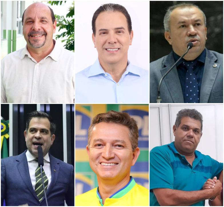 No levantamento estimulado, o atual vice-prefeito Guilherme Guimarães tem 41,9% das intenções de voto, seguido pelo ex-prefeito Ruy Muniz, com 25,33% (MONTAGEM/DIVULGAÇÃO)