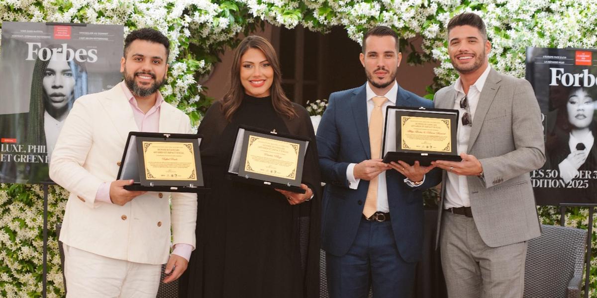 Rafa Prado, empresário, fundador e presidente da BCY Global (Brand Called You); Patrícia Mirza, executiva de influência global e negócios, Fillipe Freitas e Mateus Amaral (Gabriel Potência / divulgação)