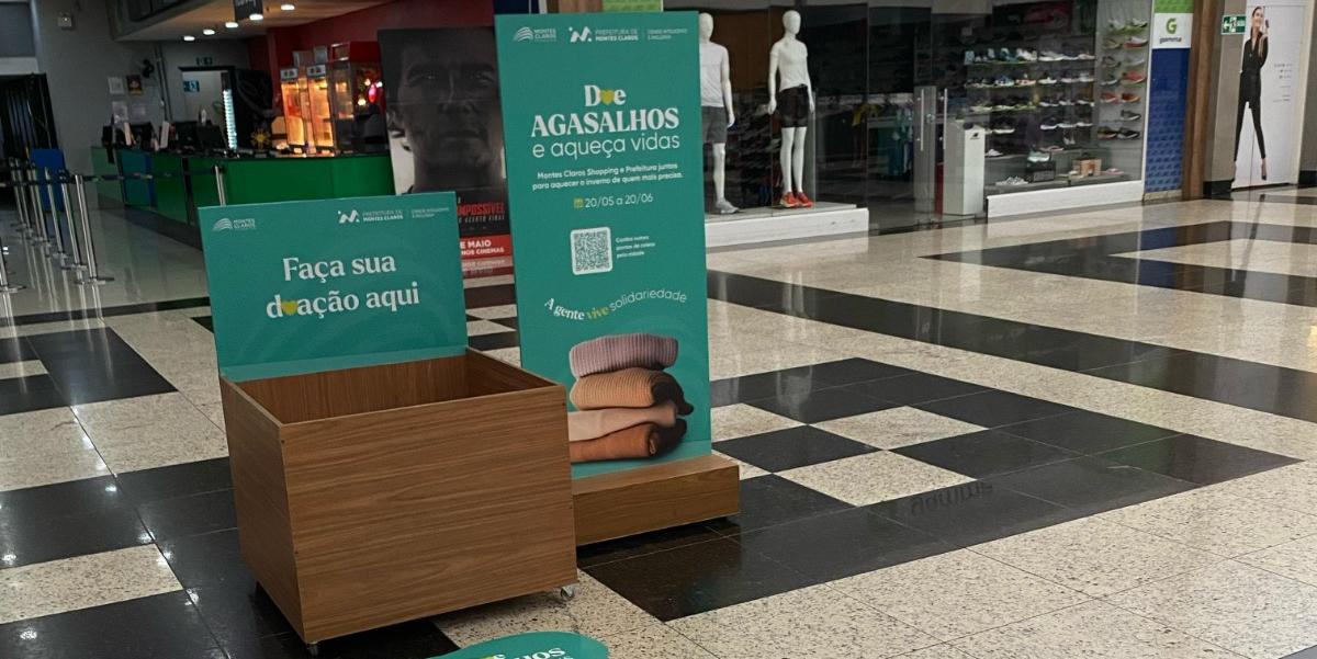 Montes Claros Shopping lança Campanha de Arrecadação de Agasalhos 2025, em parceria com a Prefeitura, visando coletar roupas e cobertores até 20 de junho (Divulgação)