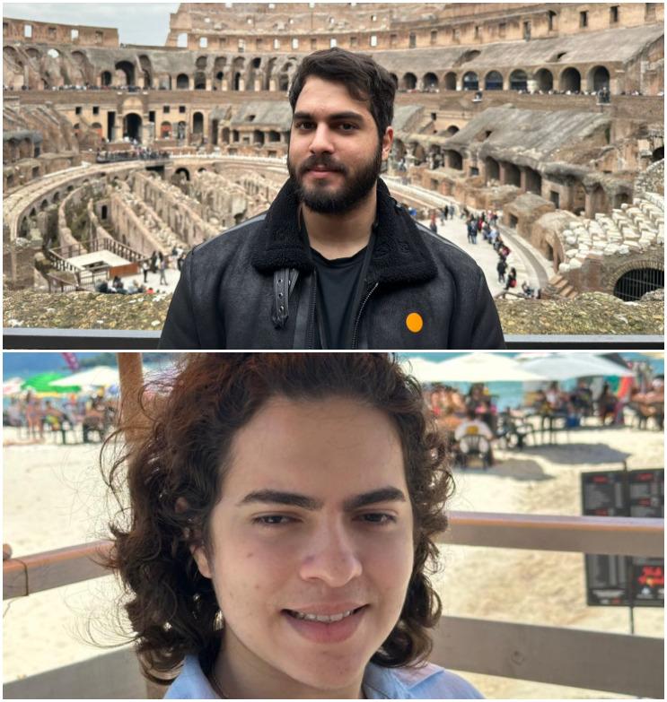 Na primeira imagem, Thomaz Fernandes, organizador do evento, e Lucas Quadros, pessoa com deficiência visual, celebram a inclusão e acessibilidade (Arquivo pessoal)