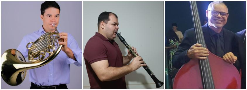 O músico Wesley Sander Fagundes Macedo e Ananias José da Silva Neto clarinetista da Orquestra Sinfônica de Montes Claros (Arquivo Pessoal)