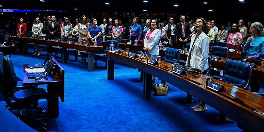 O Plenário do Senado durante a sessão de homenagem ao Outubro Rosa (Waldemir BArreto/Agência Senado)