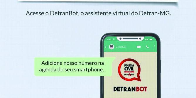 DETRANBOT – Assistente virtual orienta o cidadão em como ter acesso ao serviço que está buscando, encaminhado para área do site que trata do assunto: perspectiva é a de que reduza atendimento presencial (PCMG/Divulgação)