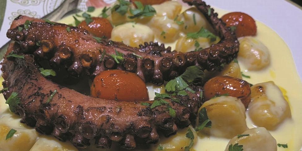 Gnocchi de abóbora com polvo grelhado é a aposta do cardápio no italiano Bottega Coppola (Andrea Carpentiere)