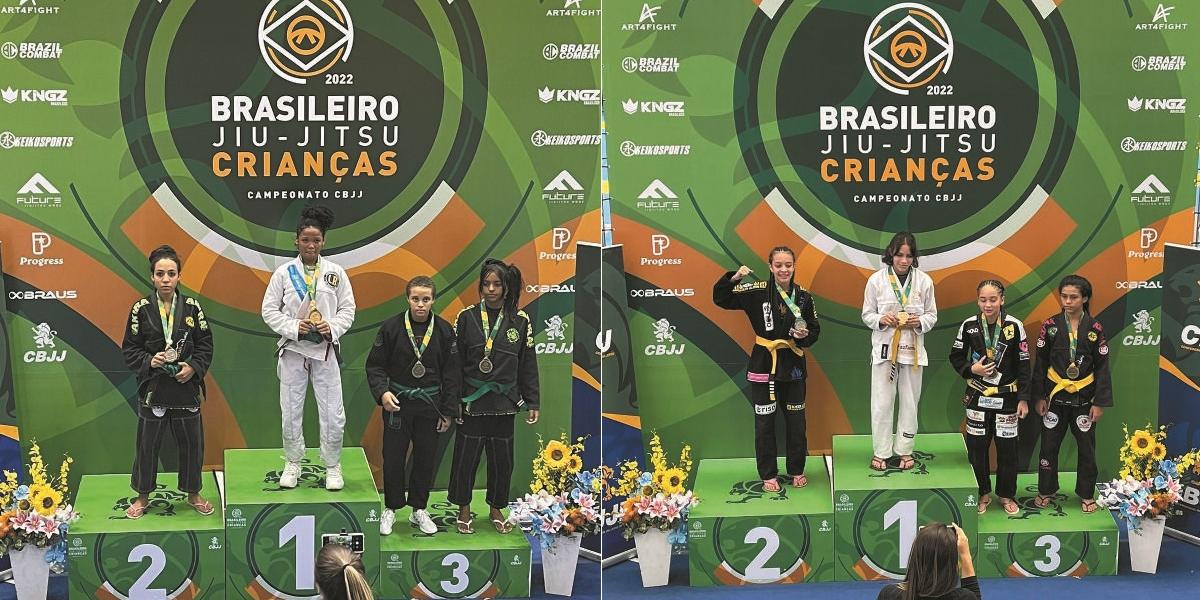 MOC teve quatro atletas de Jiu-Jitsu no pódio do Campeonato Brasileiro, além das irmãs, venceram Carol Oliveira e Breno Mateus (fotos arquivo pessoal)
