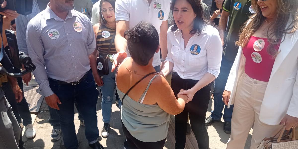 Candidata do MDB à presidência, Simone Tebet visitou Montes Claros nesta segunda-feira (12) (Márcia Vieira)