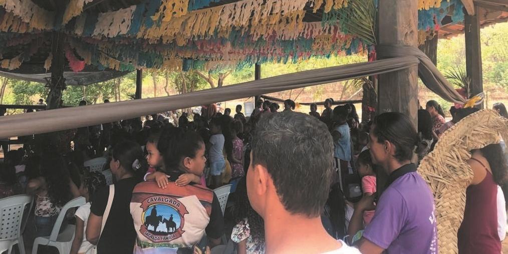 Atividades do dia das crianças no espaço improvisado da Escola Estadual Xukurank. (ASCOM PREFEITURA SÃO JOÃO DAS MISSÕES)