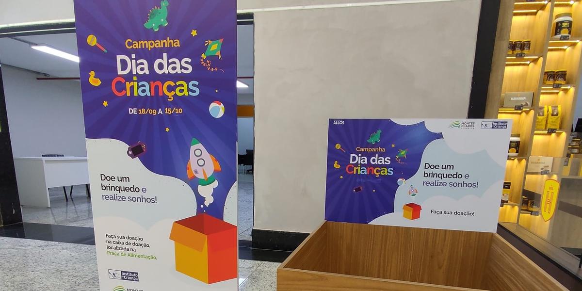 Donativos podem ser depositados em uma caixa de arrecadação, instalada próxima a praça de alimentação do shopping (Divulgação)