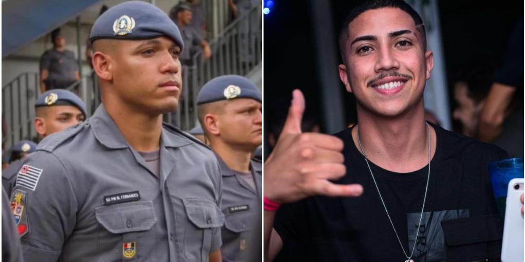 À esquerda, o PM acusado de matar Filipe Fernando Pereira de Figueiredo (à direita) (REDES SOCIAIS)